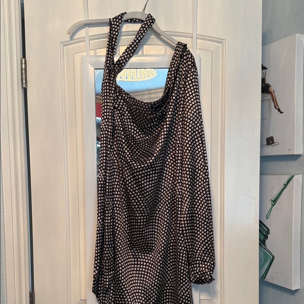 Express Black and White Patterned Dress